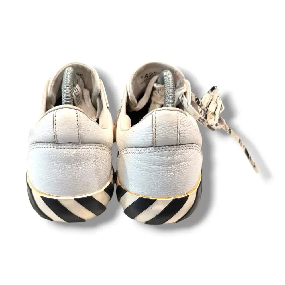 Off-White Low Vulcanized Leather Sneakers ‘White Blue’ | Size 42(9US)